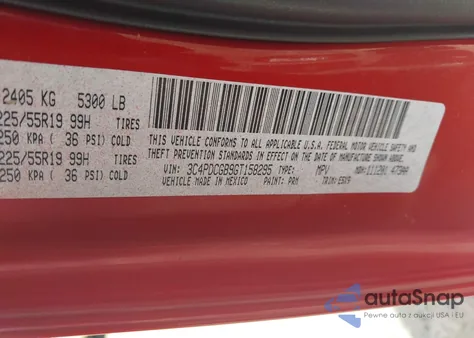 2016 Dodge Journey Crossroad z USA, uszkodzony, nr VIN 3C4PDCGB9GT158295